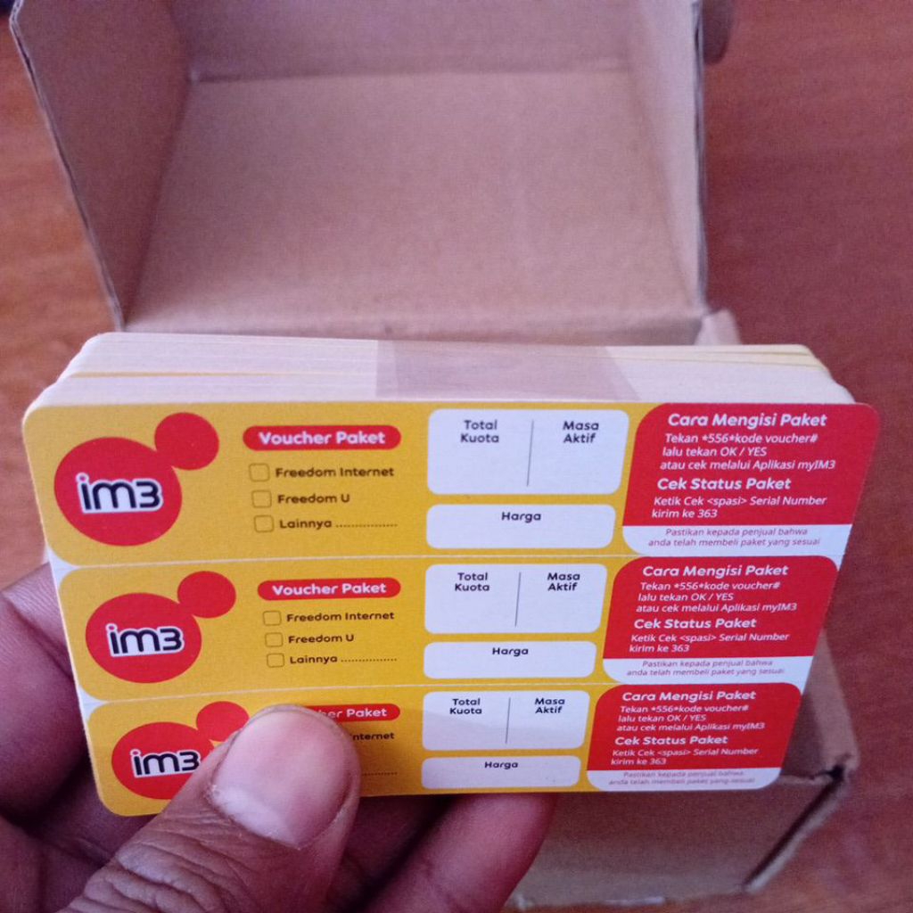 Voucher Kosong Indosat 1ikat isi 150 SN Cover Jabar Berlaku nasional