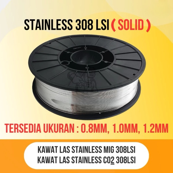 KAWAT LAS STAINLESS MIG 308LSi 0.8MM 1MM 1.2MM 12.5KG / KAWAT CO2 STAINLESS ER308 0,8mm 1mm 1,2mm