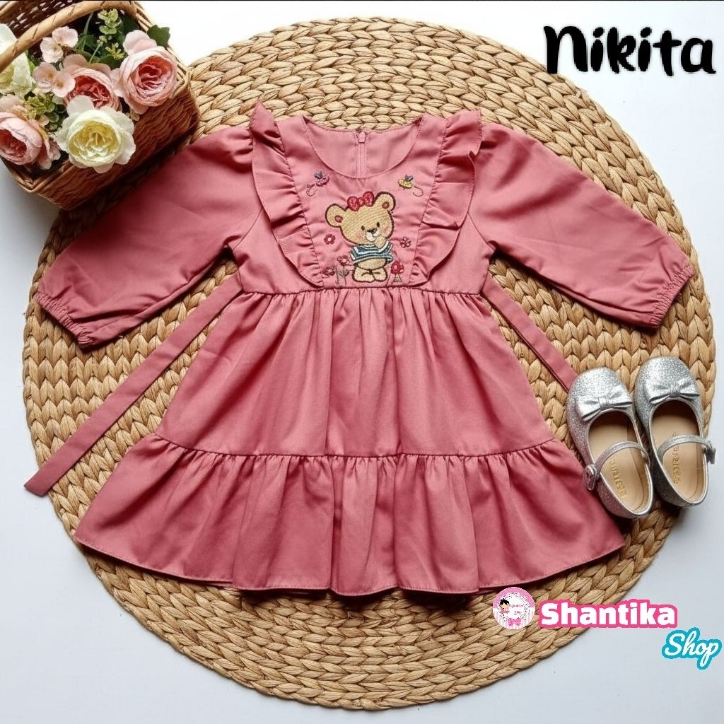 Like New Gamis Dress Brand Nikita Anak Perempuan 1-2 Tahun