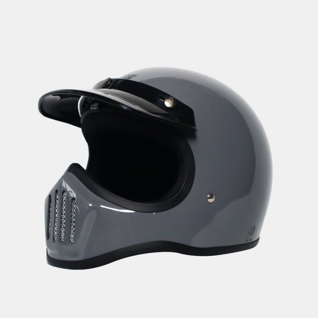 HELM JS BIG CAKIL WARNA GREY GLOSS SOLID PREMIUM SNI/HELM CROSS/HELM CAKIL/HELM GANTENG/ HELM PRIA/H
