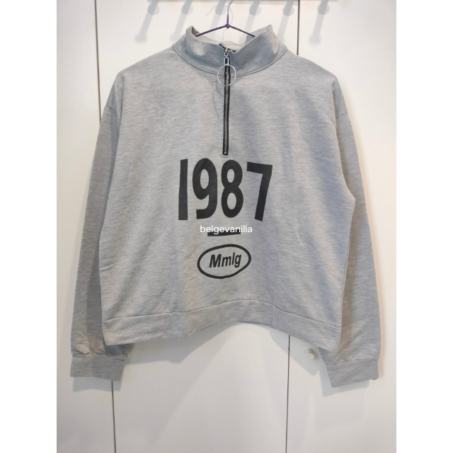 mmlg inauthentic '1987' turtle neck sweatshirt light grey/abu abu | preloved - like new