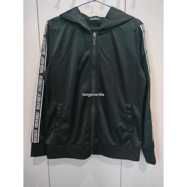 cheetah athleisure 'independent' track jacket jaket training hitam/black | preloved - lightly used