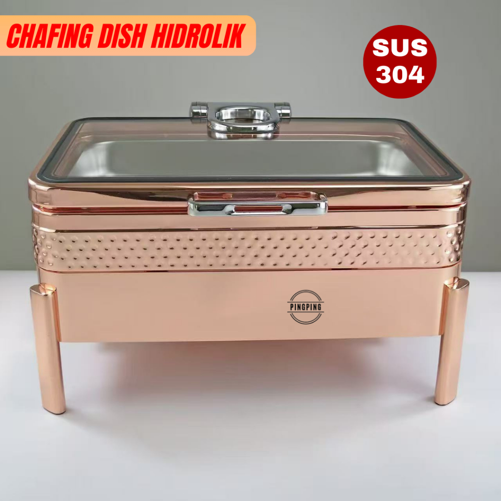 CHAFING DISH PEMANAS MAKANAN ROSE GOLD 1/1 FULLSIZE