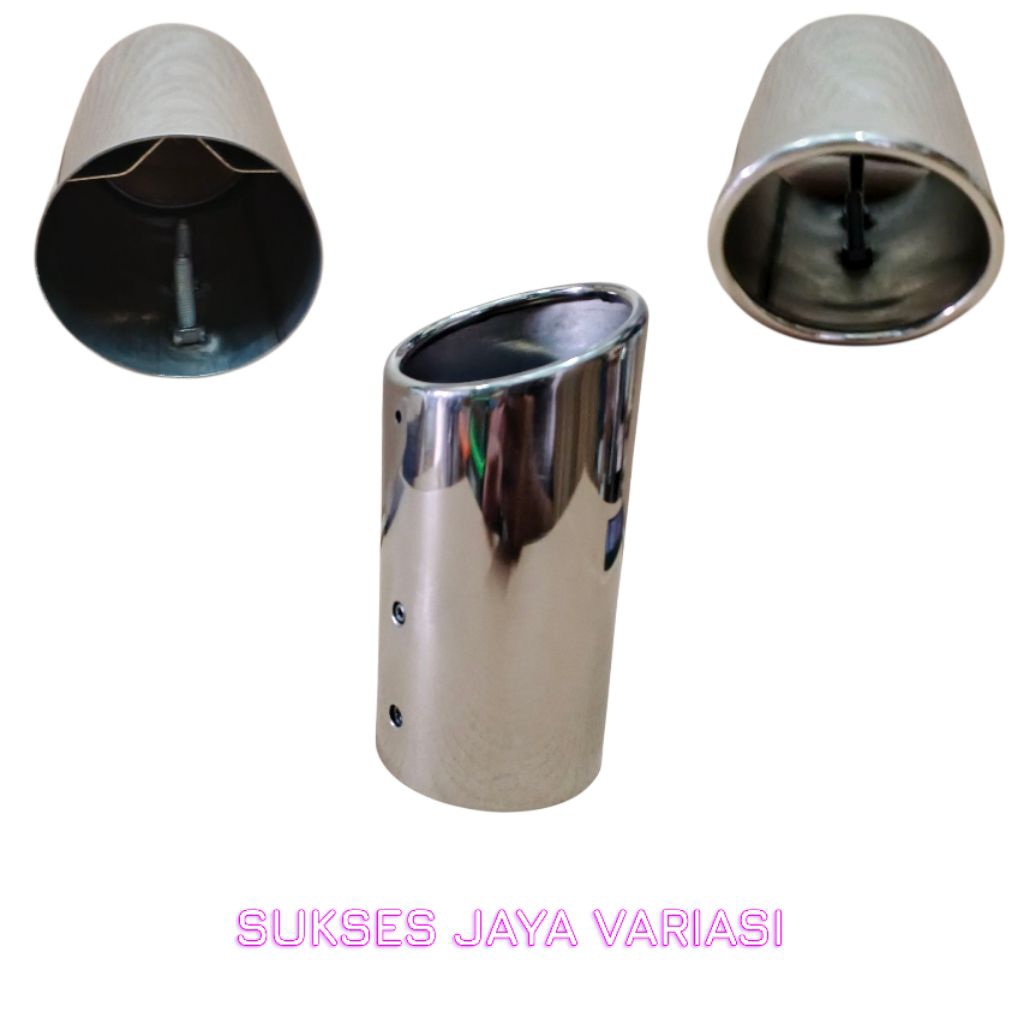 MUFLER SAMBUNGAN BUNTUT UJUNG KNALPOT MOBIL RUSH TERIOS STAINLESS CHROME