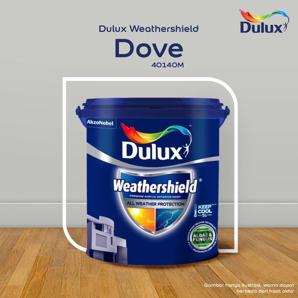 CAT DINDING DULUX WEATHERSHIELD CORE DS DOVE - 20 LT 40140M CAT TEMBOK DULUX CATYLAC