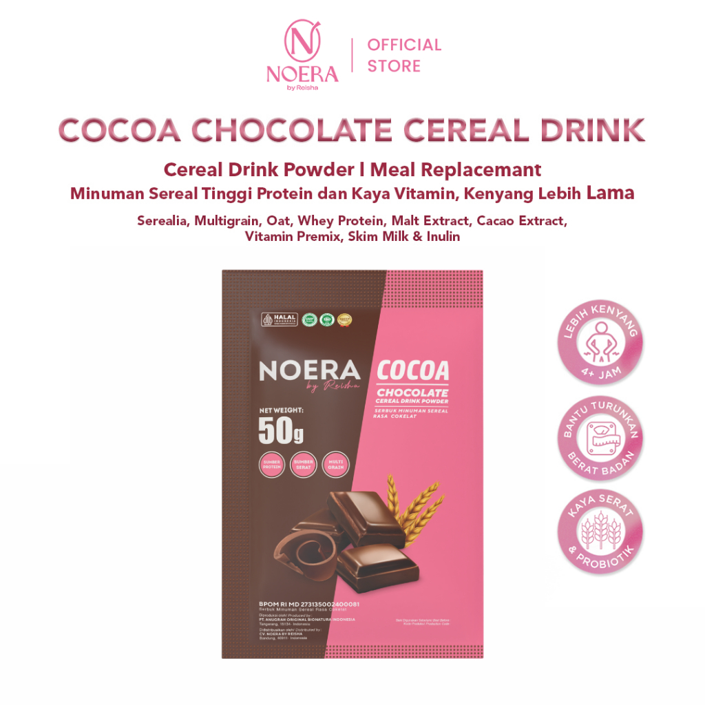 [FOR GIFT 1 SACHET] Noera Lean Cocoa | Meal Replacement | Pengganti Makan | Susu Diet Coklat | Choco