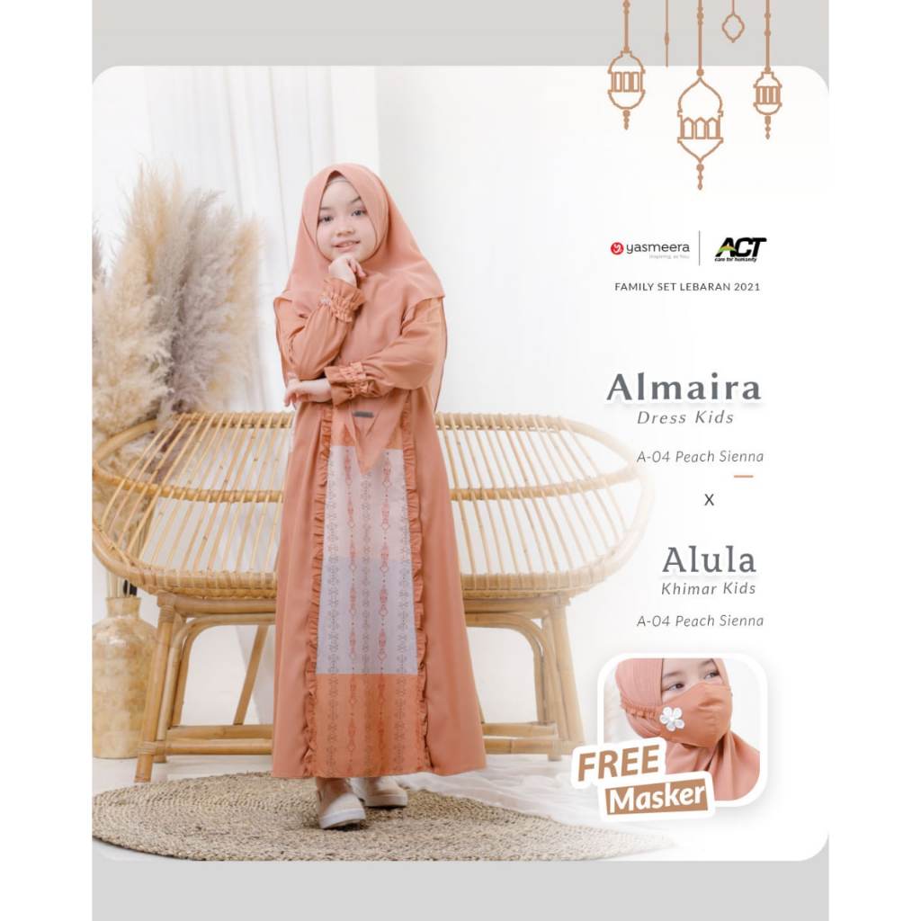 Dress Harian Anak Terbaru Almaira Yasmeera (Peach)
