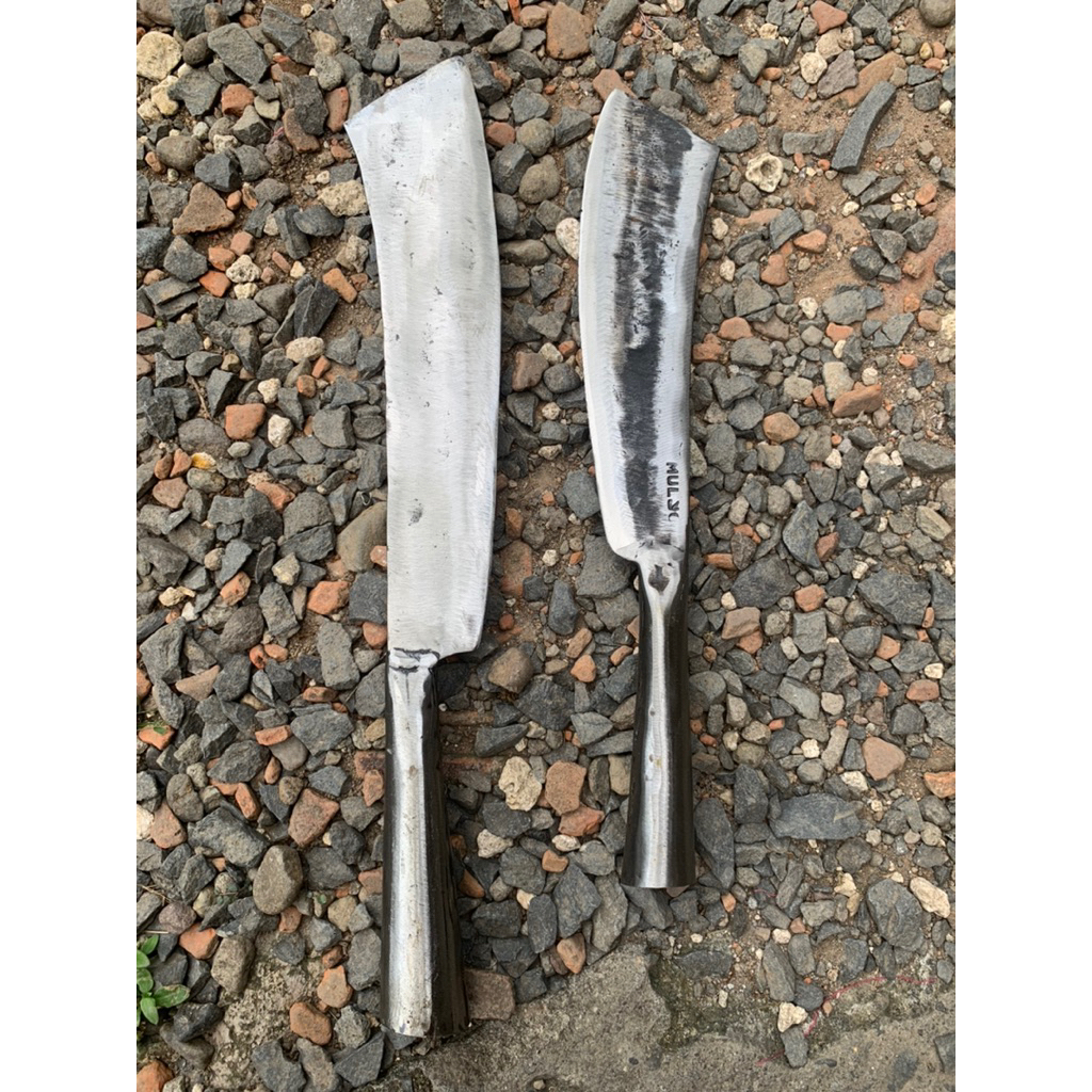 Promo Pisau Daging Baja Asli Panjang 45Cm/Pisau dapur panjang/Pisau Serbaguna/pisau Cacah Tulang