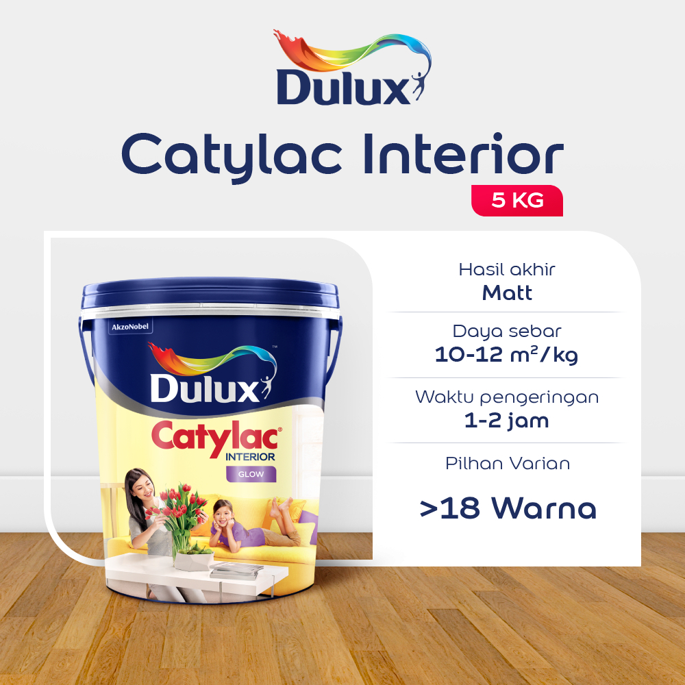 CAT TEMBOK PUTIH 5KG DULUX CATYLAC INTERIOR 5KG - CAT PUTIH DULUX ORIGINAL