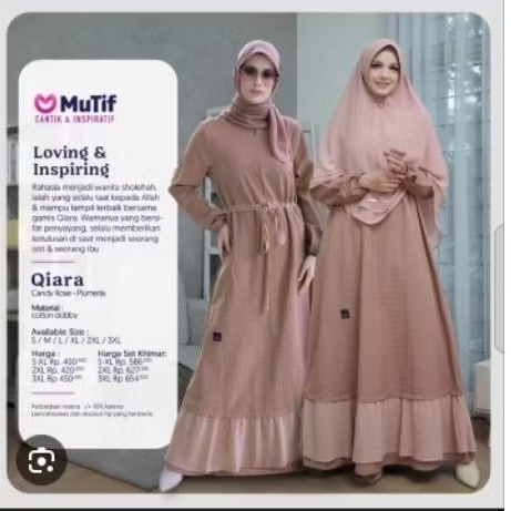 gamis Mutif set qiara
