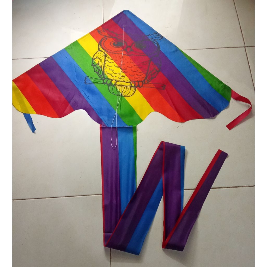 LAYANGAN KAIN PARASUT SABLON PELANGI