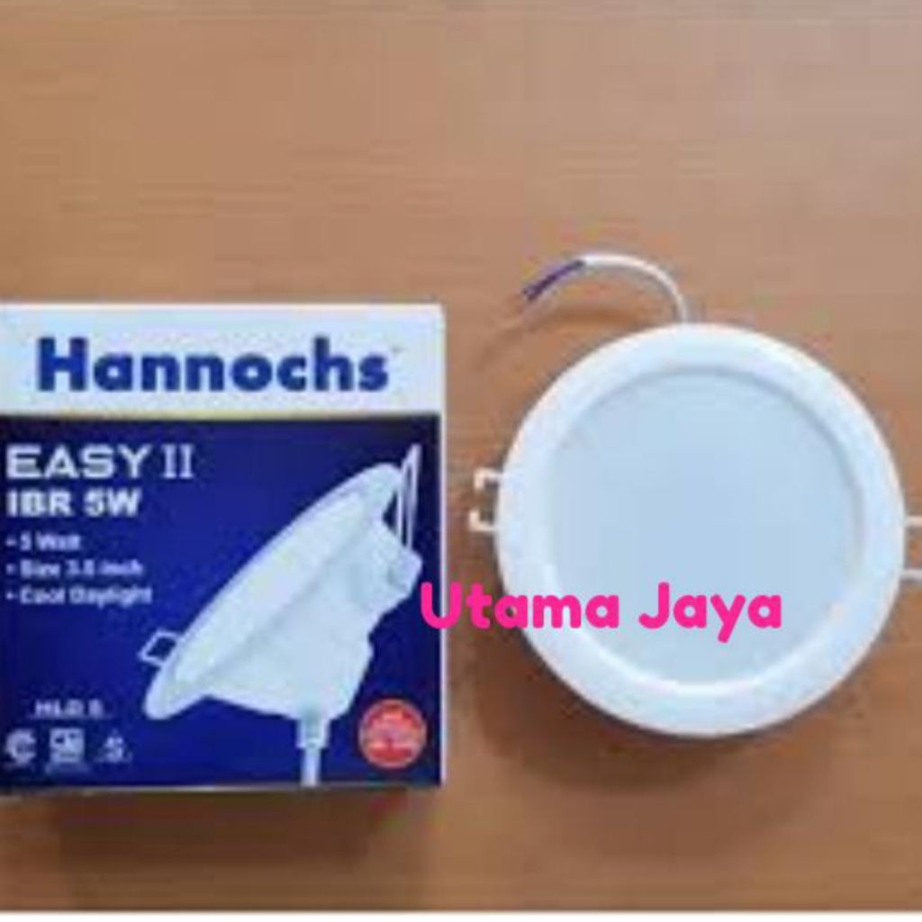 Lampu Ceiling LED Plafon Tanam 5 Watt Hannochs Easy II Bulat - Putih