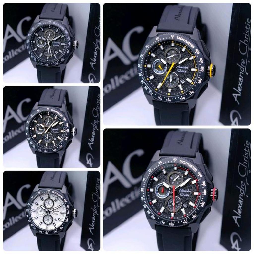 ALEXANDRE CHRISTIE AC 6688 KARET PRIA ORIGINAL JAM COWOK