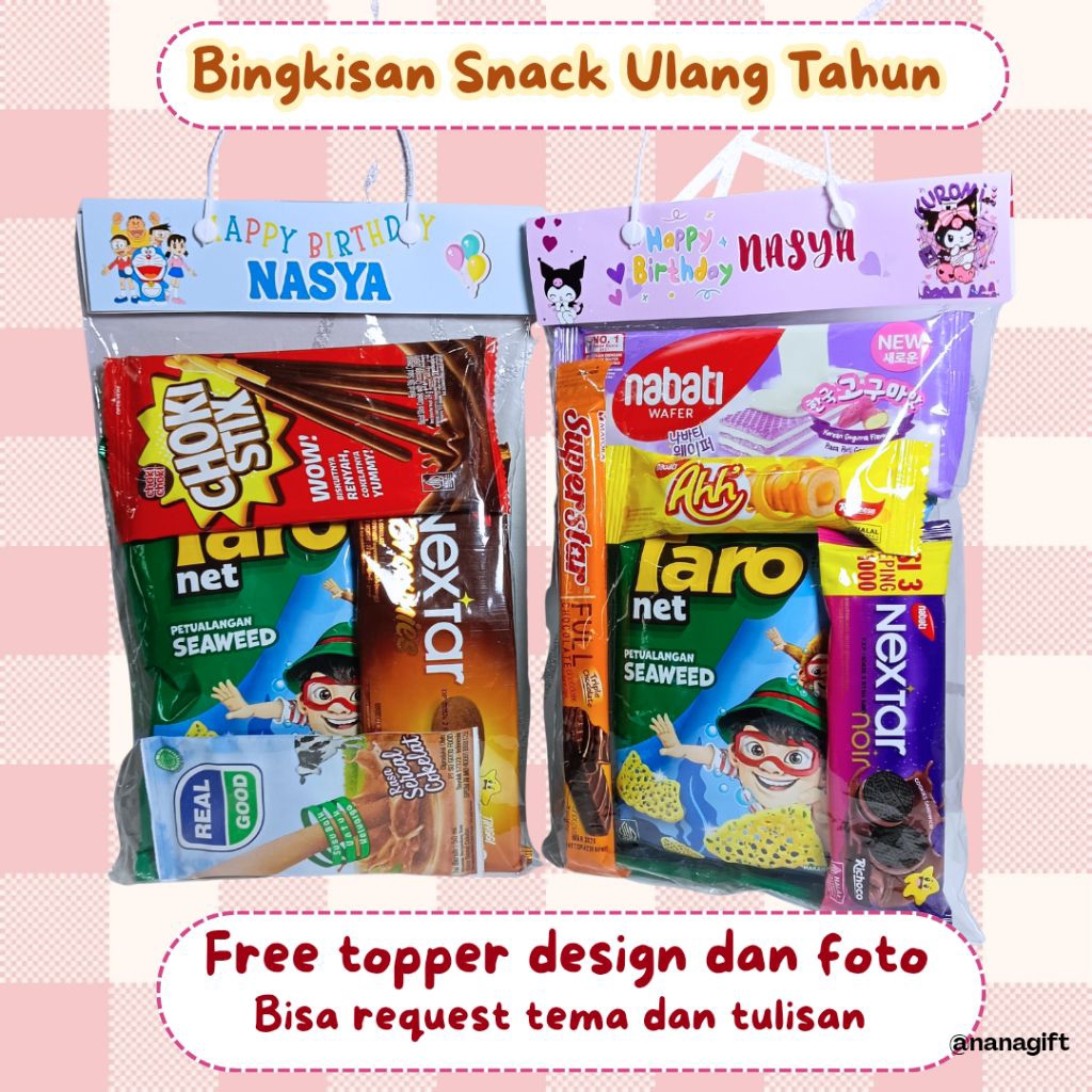 SNACK ULANG TAHUN ANAK | SOUVENIR ULANG TAHUN | BINGKISAN ULANG TAHUN | HAMPERS SNACK  GOODIE BAG UL