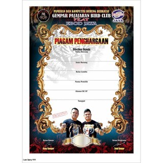 PRINT PIAGAM KONTES BURUNG / CETAK PIAGAM KONTES BURUNG 200 pcs