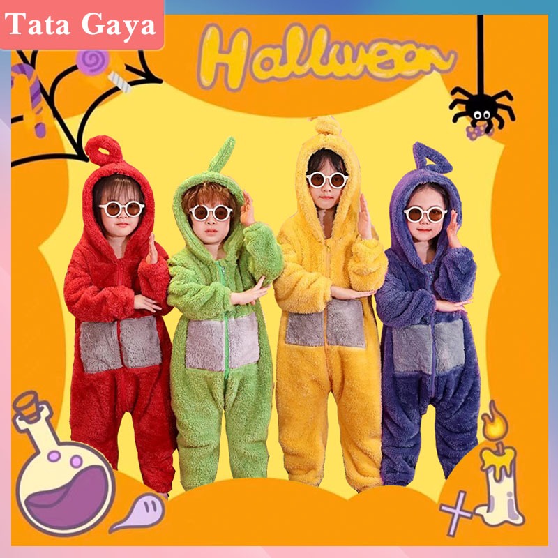 Tata Gaya Baju Terusan Teletubbies Anak Kostum Cosplay Film Piyama Anak Musim Dingin Piyama Flanel B