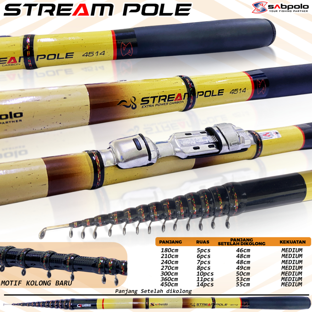 Joran Tegek Kolong Sabpolo Stream Pole Kolong