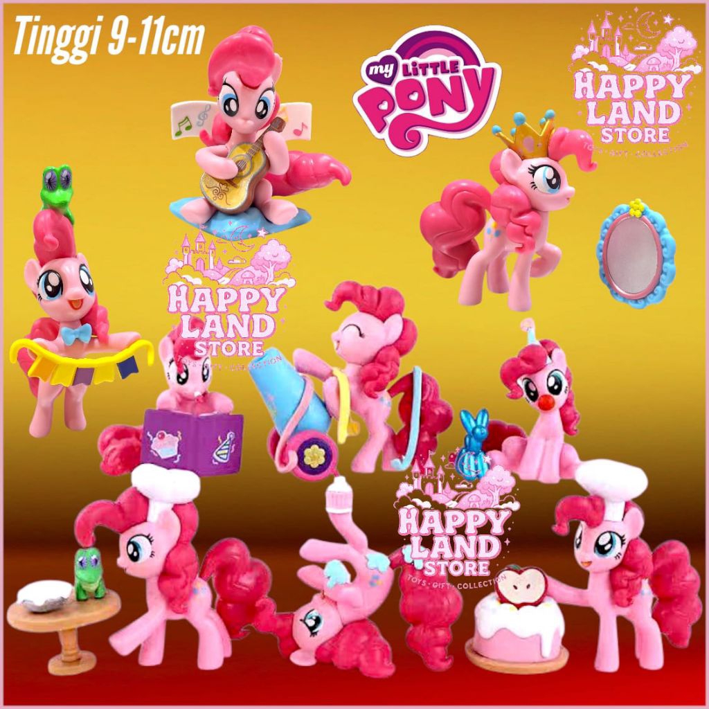 Action Figures My Little Pony Pinkie Pie Party Time Ukuran Besar 9-11cm Mainan Kuda Poni Anak Peremp