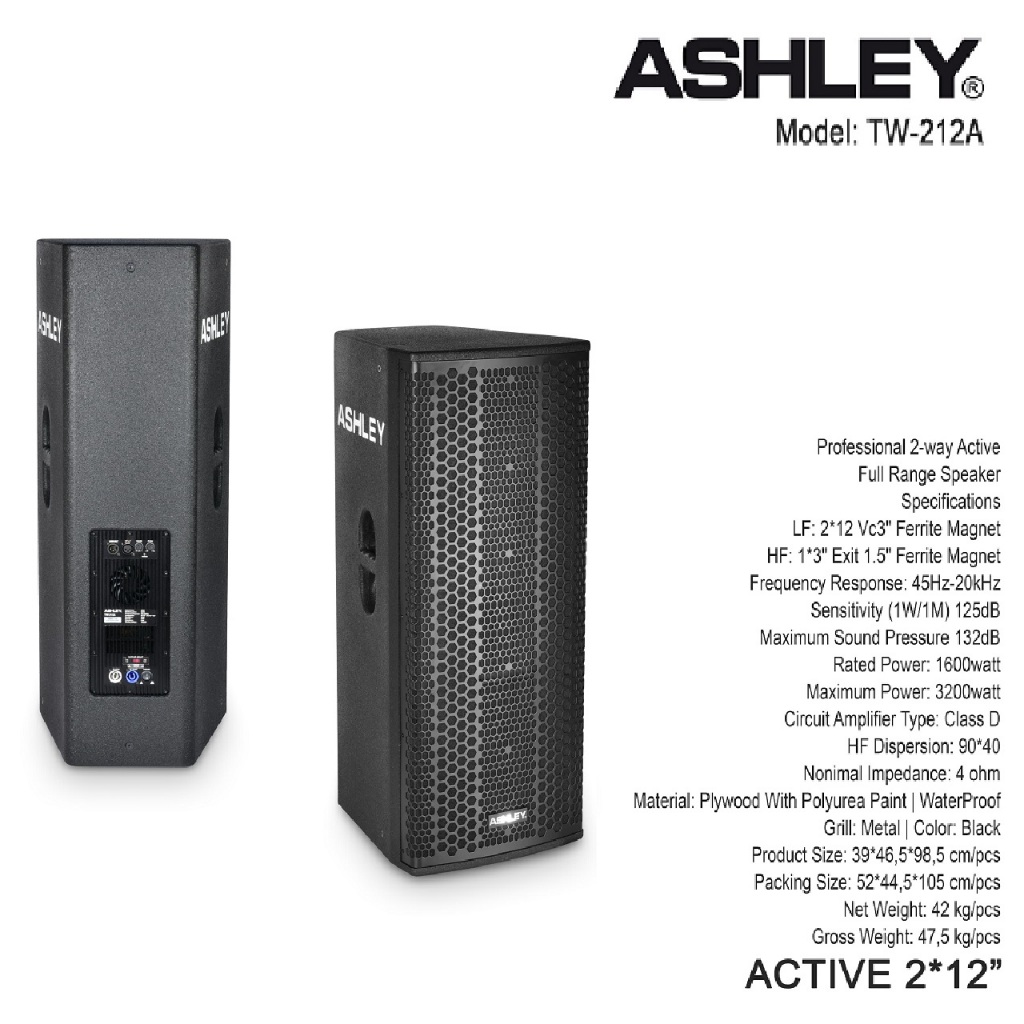 speaker aktif ashley tw 212a tw212a 12 inch 1 psc original