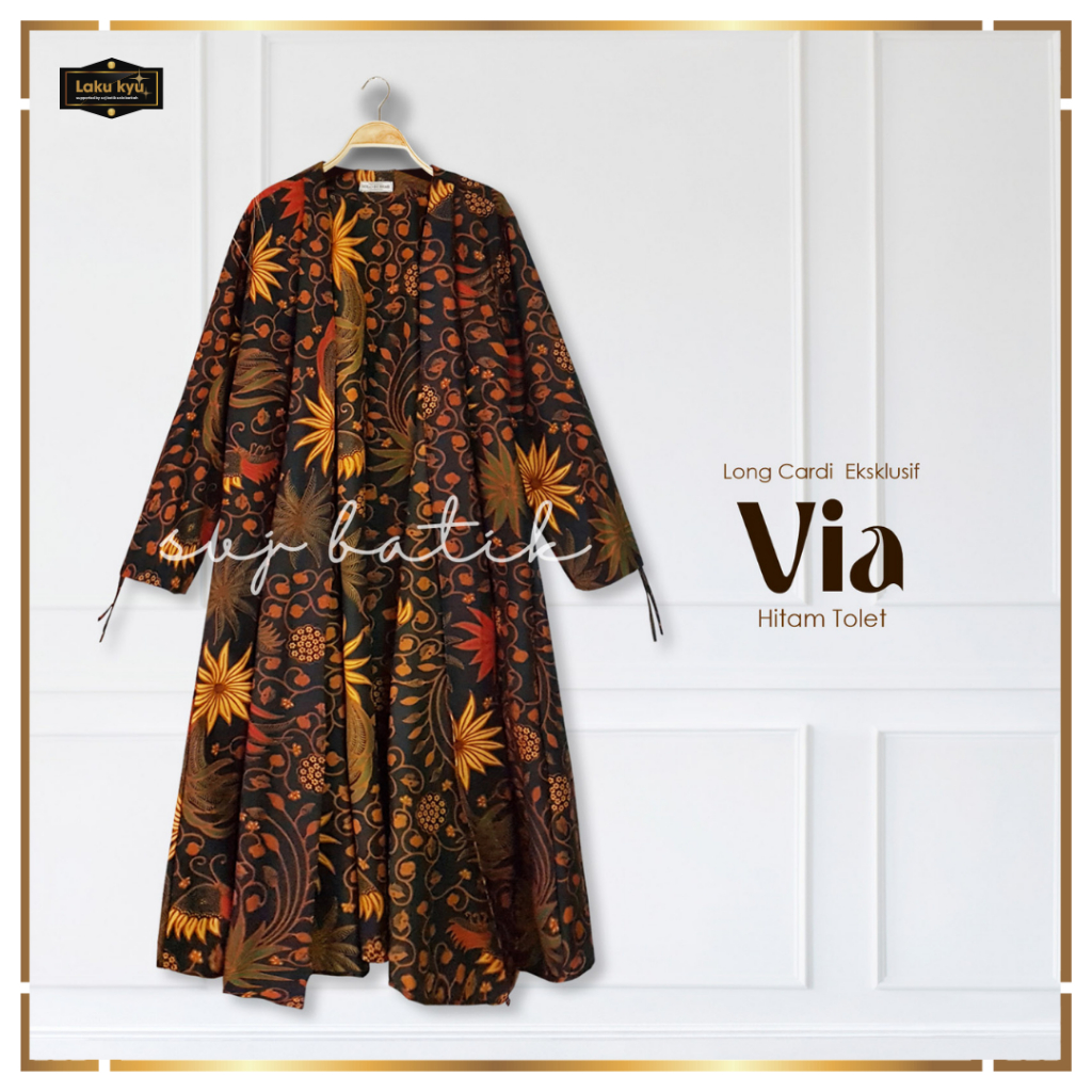 Batik wanita terbaru modern atasan baju kondangan pesta pernikahan long cardigan lengan panjang SVJ 