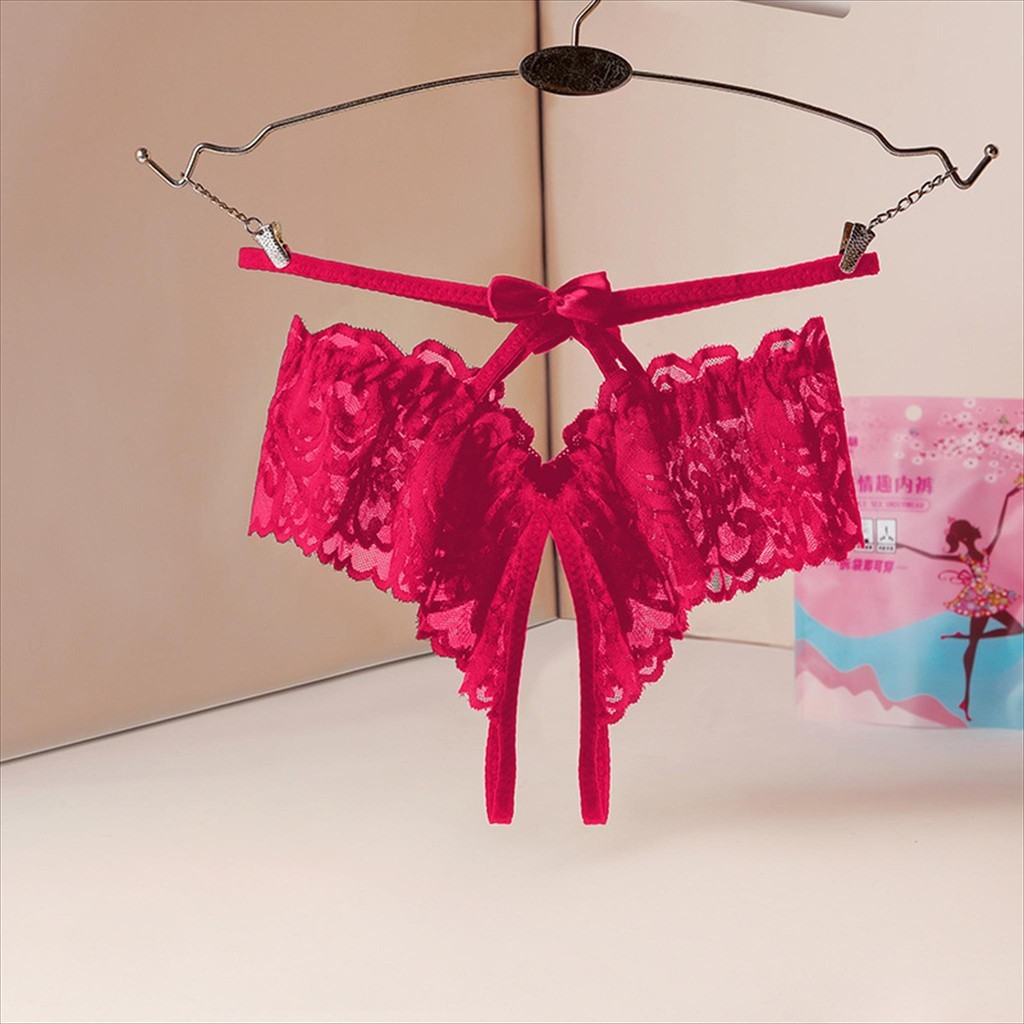 HONEEMUN - #CD3211 CD Celana Dalam Wanita G String Open Lingerie Crotch Thongs Lace Pantie Briefs Bo