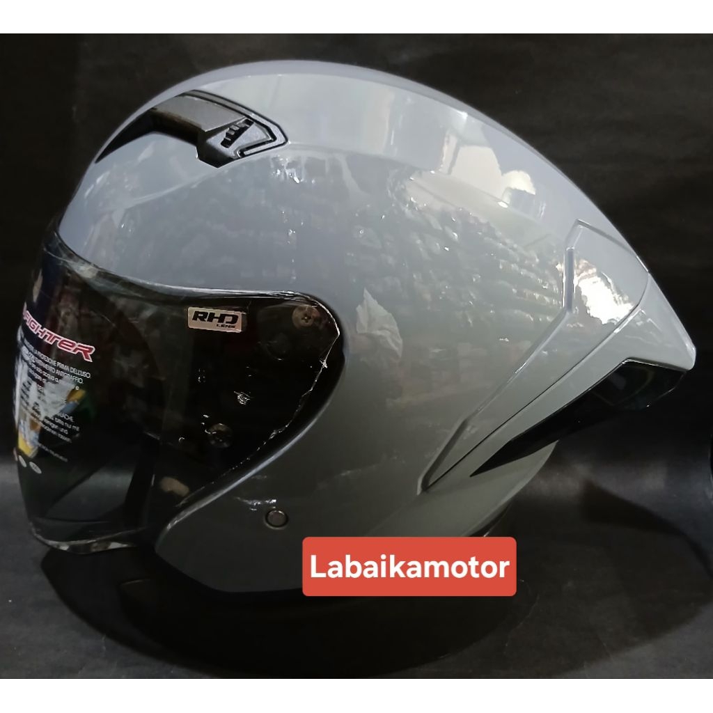 HELM NHK N2 MAX HALF FACE VISOR SMOKE - HELM HALF FACE NHK N2 MAX