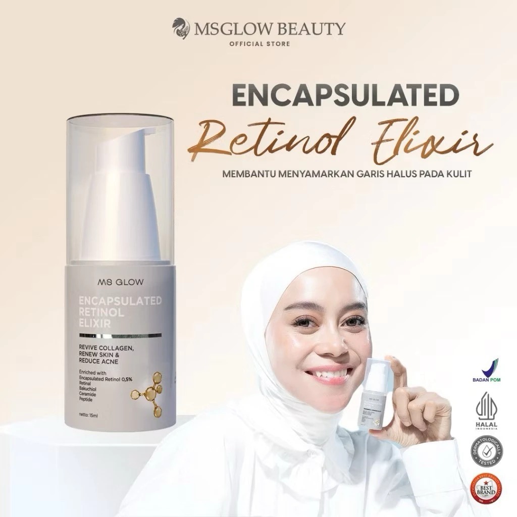 Ms Glow Beauty Encapsulated Retinol Elixir Serum Maxi Royal Acne Zone Retiglow GRATIS ONGKIR