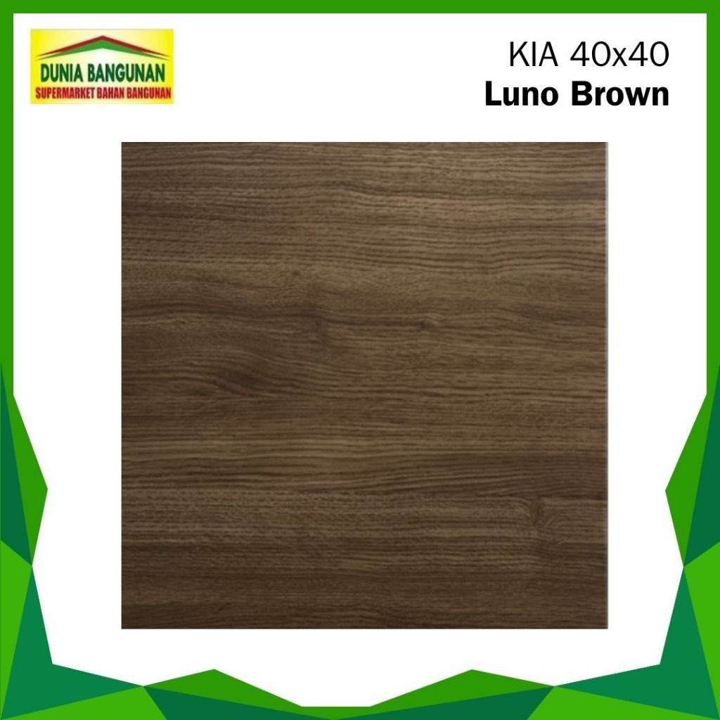 Keramik Lantai Motif Kayu 40X40 KIA Luno Brown Keramik Lantai Glossy