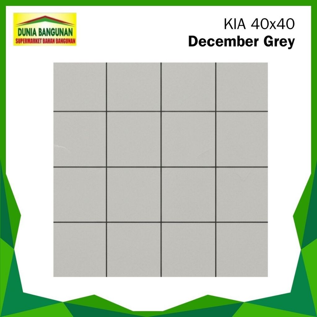 Keramik Lantai Kasar 40x40 KIA December Grey Keramik Lantai Kamar Mandi/ Keramik Dapur/ Keramik Tera
