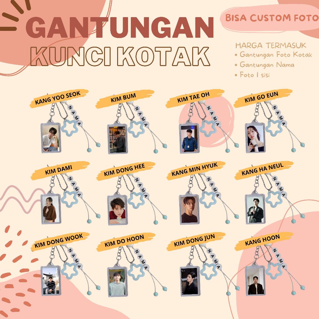 (BISA CUSTOM) GANTUNGAN KUNCI KOTAK KPOP I KANG HA NEUL I KANG HOON I KANG MIN HYUK I KANG TAE OH I 