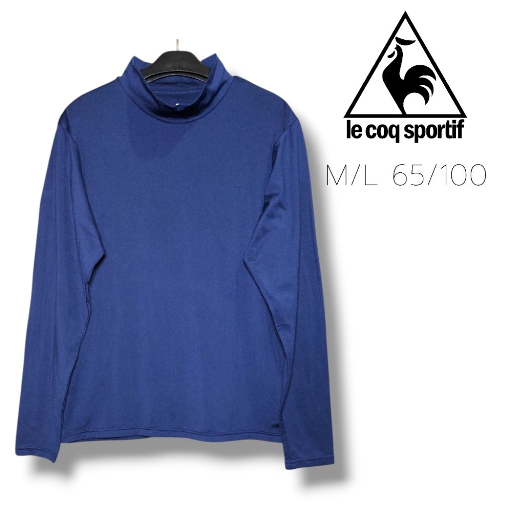 Le Coq Sportif Long Sleeves t-shirt Jersey Turtle Neck Manset Baselayer Kaos Olahraga Lengan Panjang