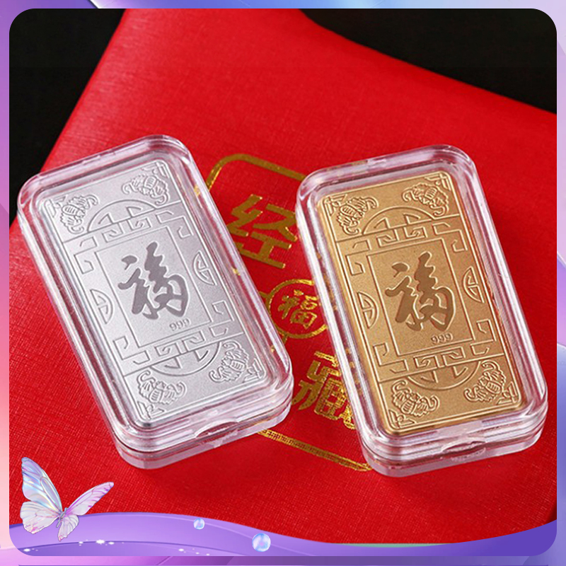 Hadiah Keberuntungan Penarik Rezeki Koleksi Amulet Lucky Cat Koin Emas Souvenir Emas 5pcs Jimat Keka