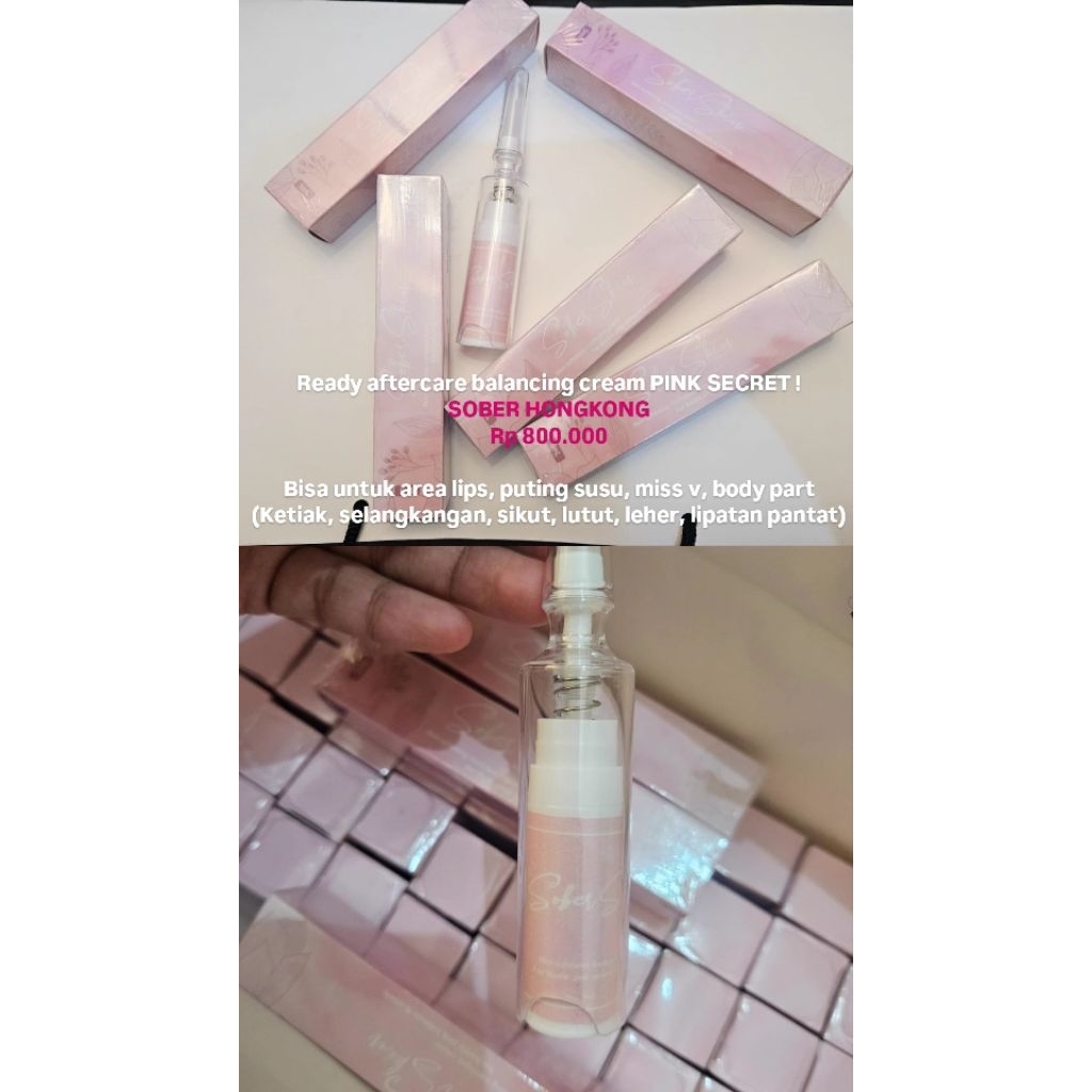 Aftercare Pink Treatment SOBER Hongkong Puting Susu/Miss V/Ketiak/Selangkangan