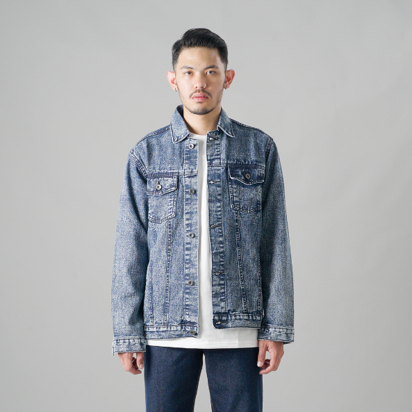 Rockline Denim Trucker Jacker Sandwash Blue