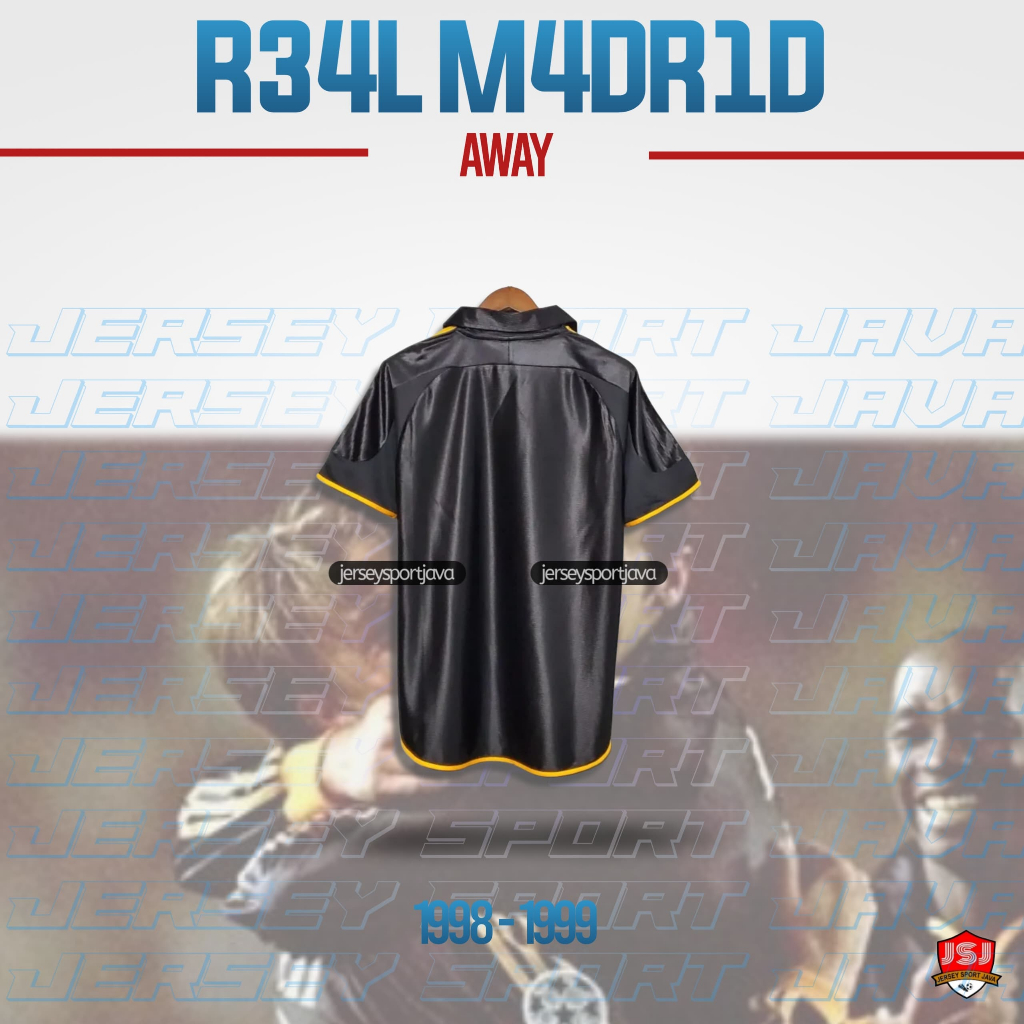 ( BISA COD ) JERSEY BAJU BOLA PRIA RETRO MADRID AWAY 1998 1999 GRADE AAA+ - BEST HIGT QUALITY