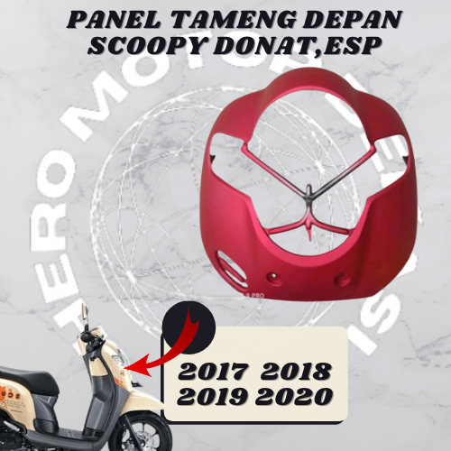 cover front panel tameng batok lampu depan Scoopy esp new k93 2017 2018 2019 2020  merah doff matte 