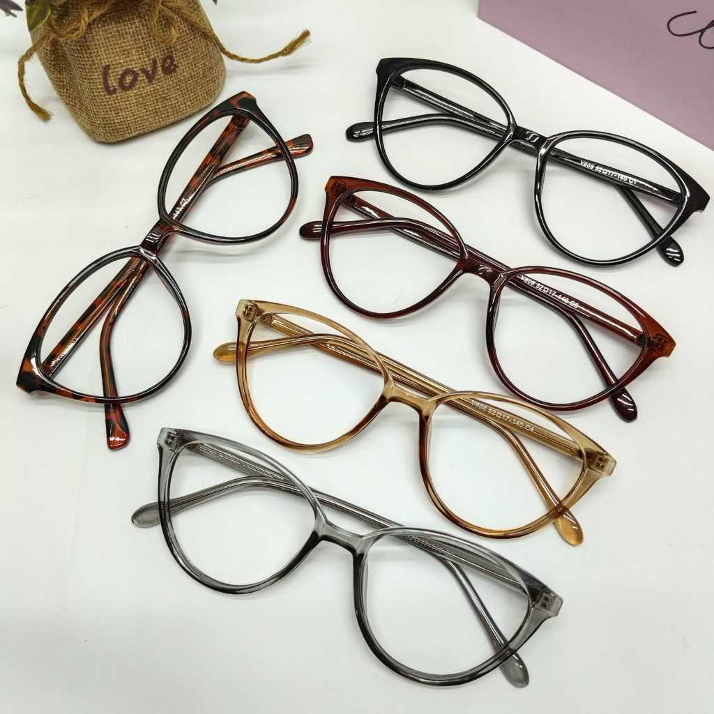 Kacamata Wanita Frame Kecil Bentuk Oval Request Minus Silinder Lensa Antiradiasi Photocromic