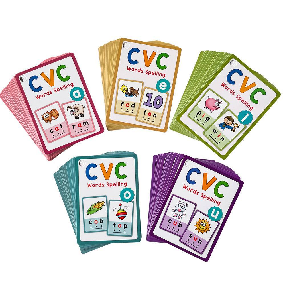A0059 | Flashcard CVC Words | Kartu Belajar Membaca Bahasa Inggris untuk Anak