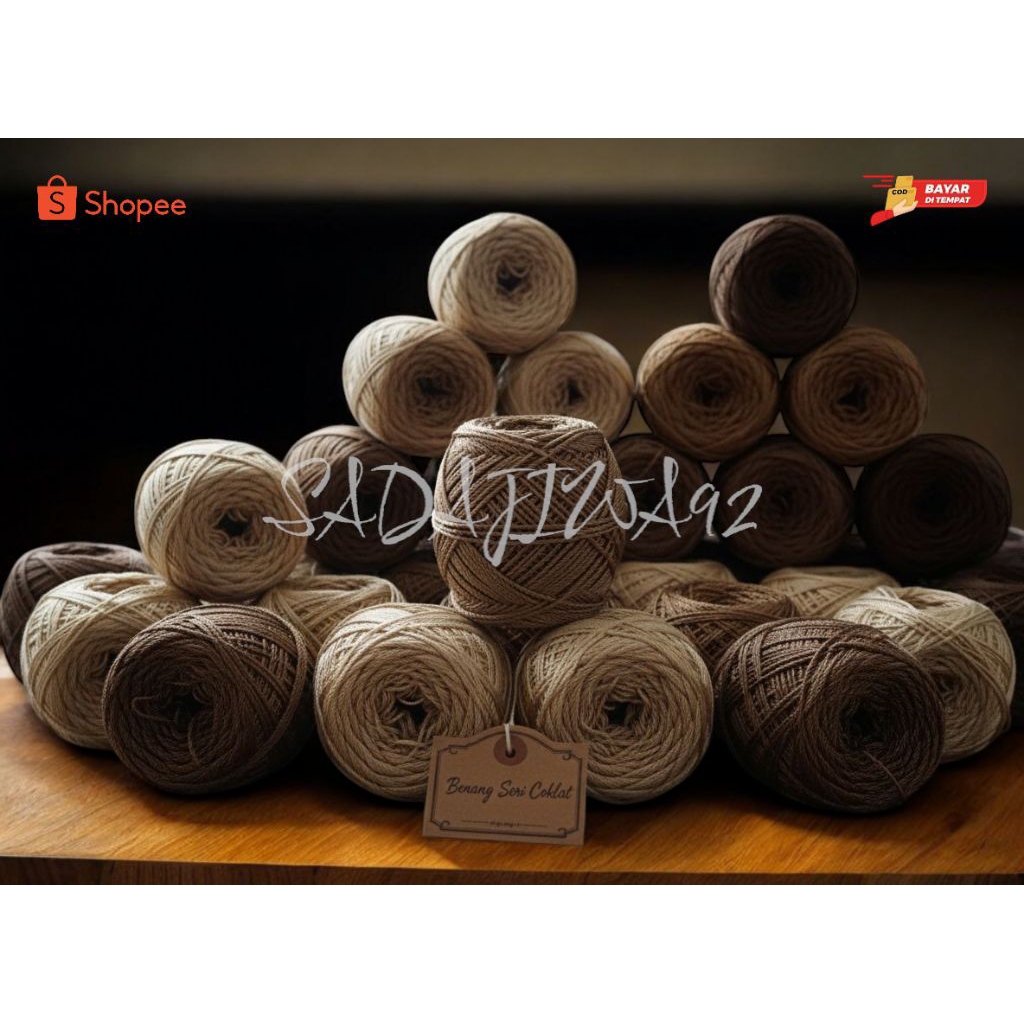 BENANG RAJUT POLY KILAP PILIH WARNA SERI COKELAT / BENANG RAJUT POLYESTER / BENANG RAJUT / RAJUT / B