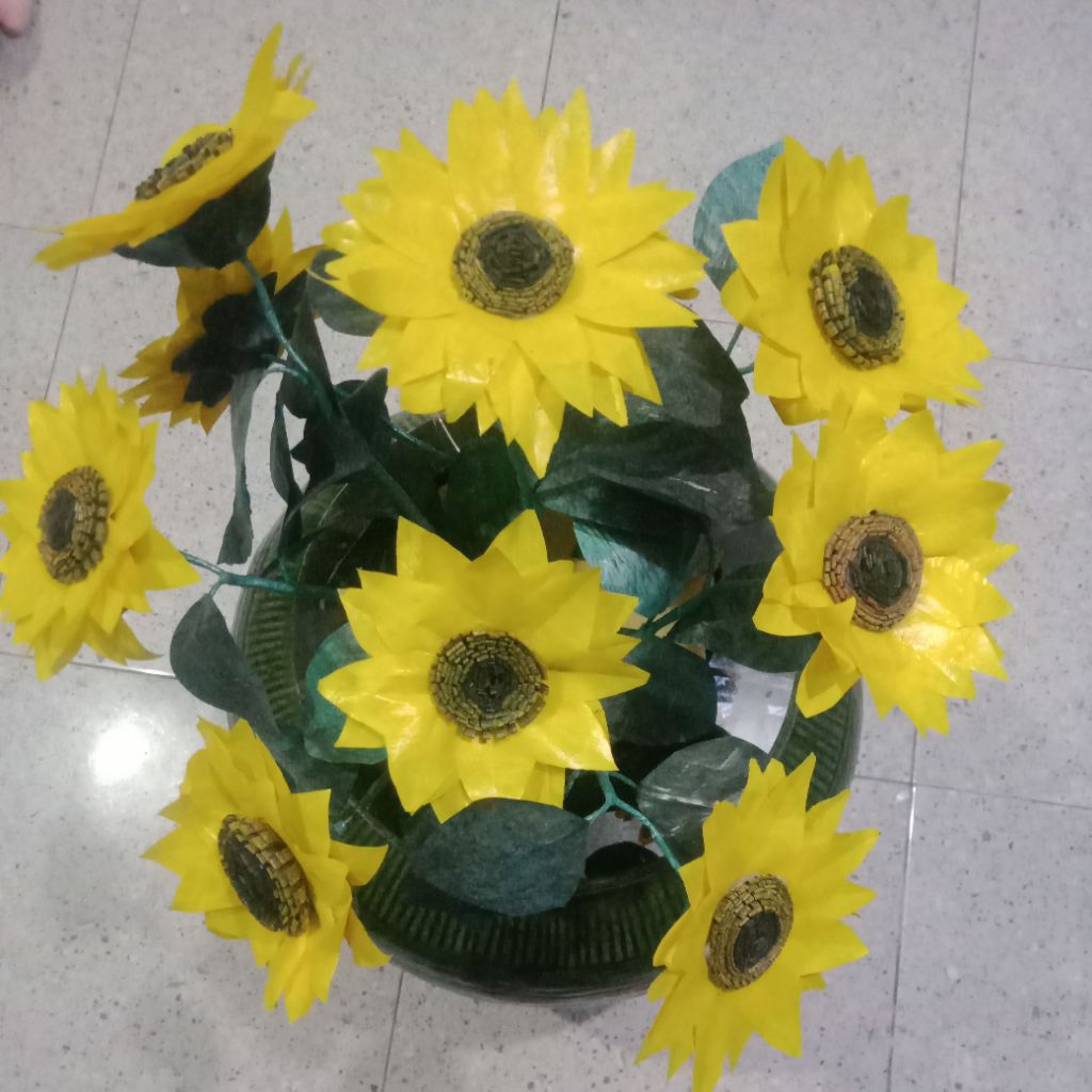 hand Made bunga matahari kantong kresek