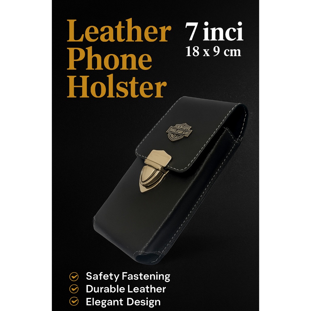 cod / Dompet Hp 7 inci Tas Pinggang Sarung Handphone Pria Kulit Sintetis 1 slot