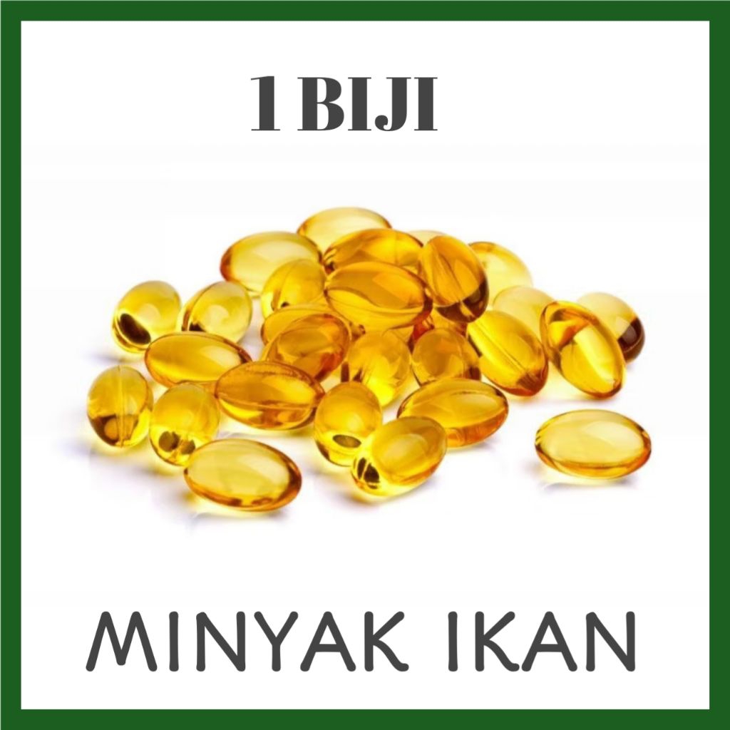 1 Kapsul Fish Oil Softgel Minyak Ikan Alami untuk Kesehatan Jantung & Kolesterol