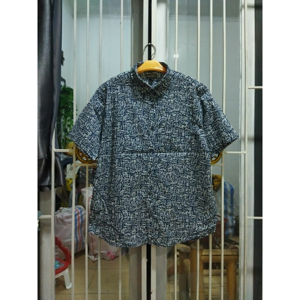 kemeja Eddie Bauer motif lengan pendek pria XL