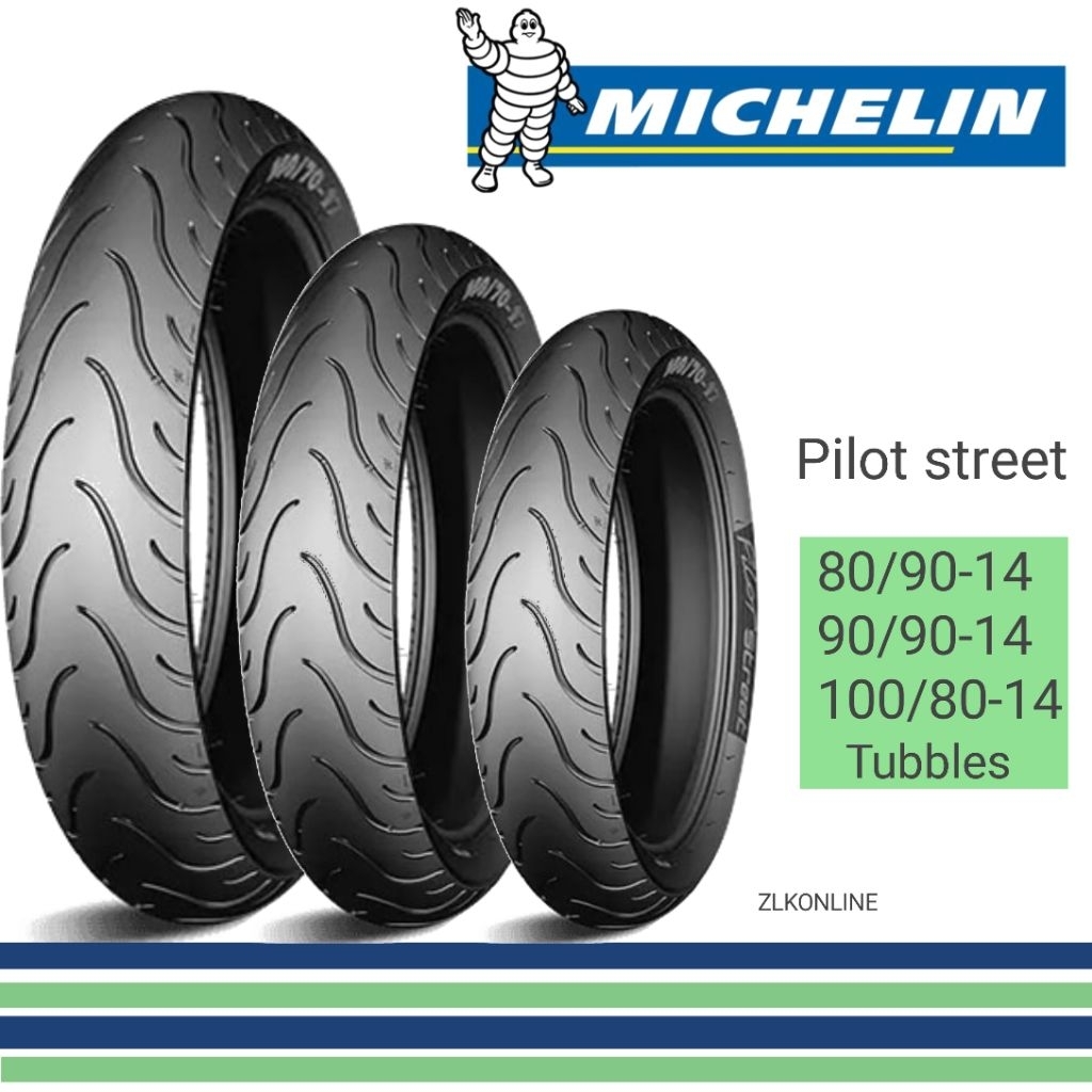 PROMO..Ban Motor Michelin Pilot Street 80/90,90/90,100/80  ring 14