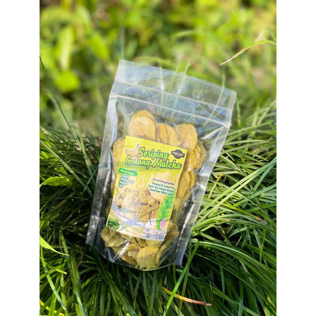 Keripik pisang matcha lumer