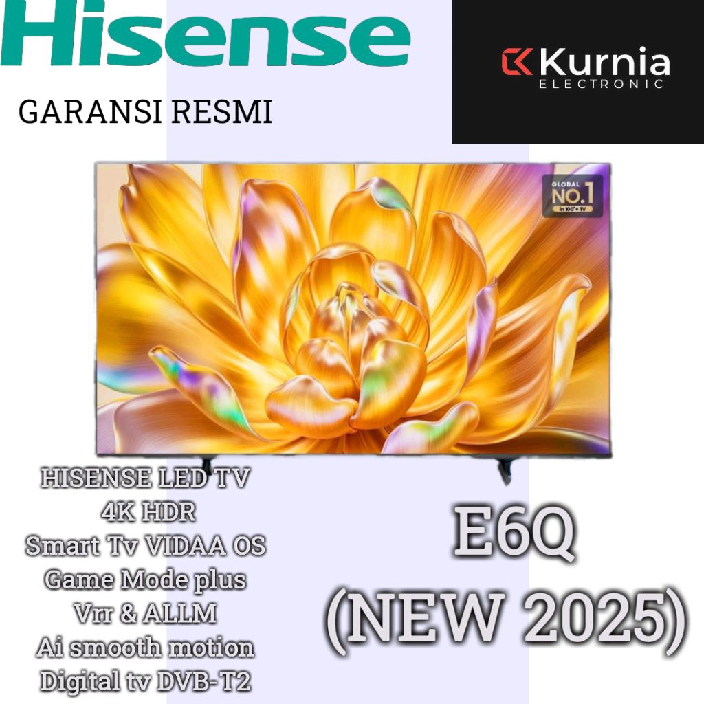 HISENSE 55E6Q 4K SMART TV OS VIDAA 55 inch 2025 Series