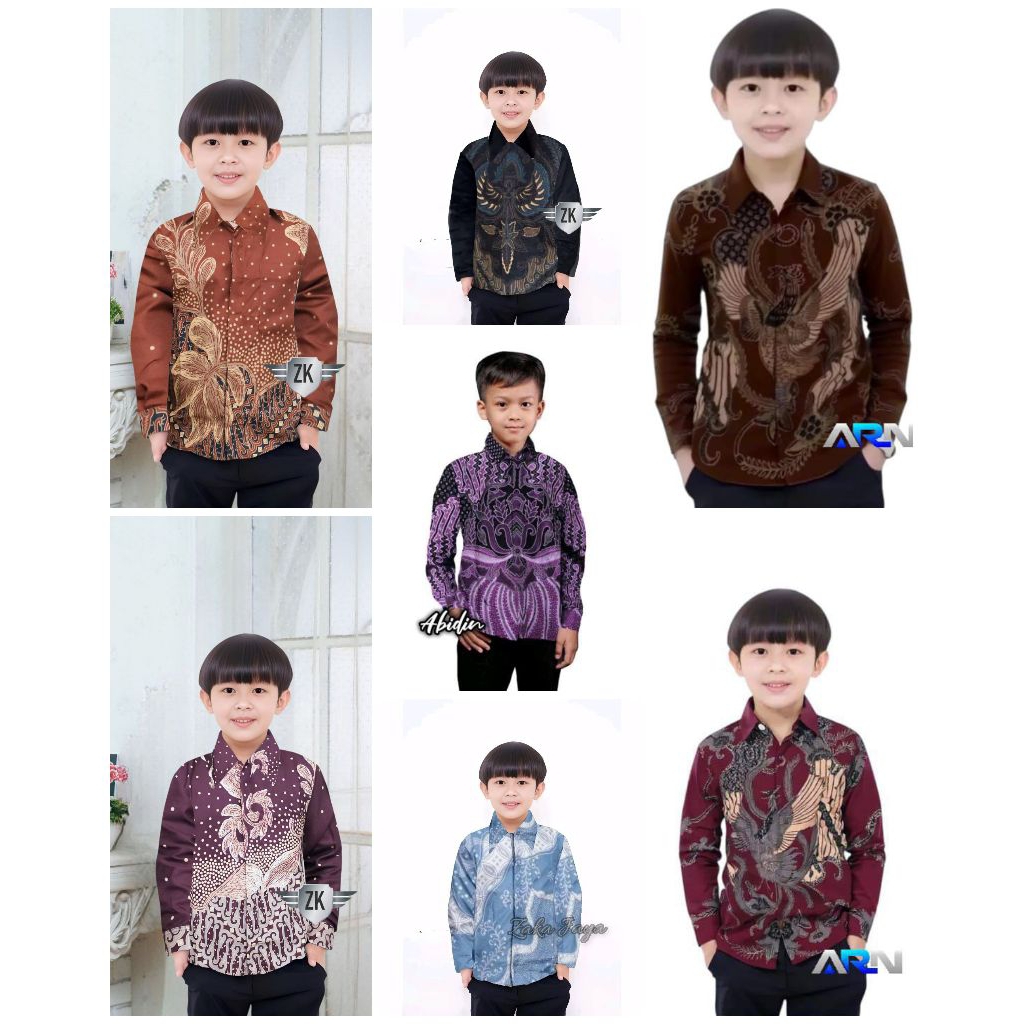 Baju Batik Lengan Panjang Anak TK sampai SD Terbaru