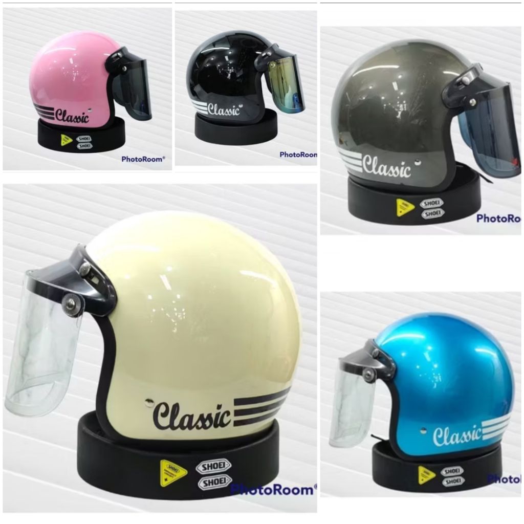 HELM BOGO CLASSIC KACA DATAR KACA CEMBUNG