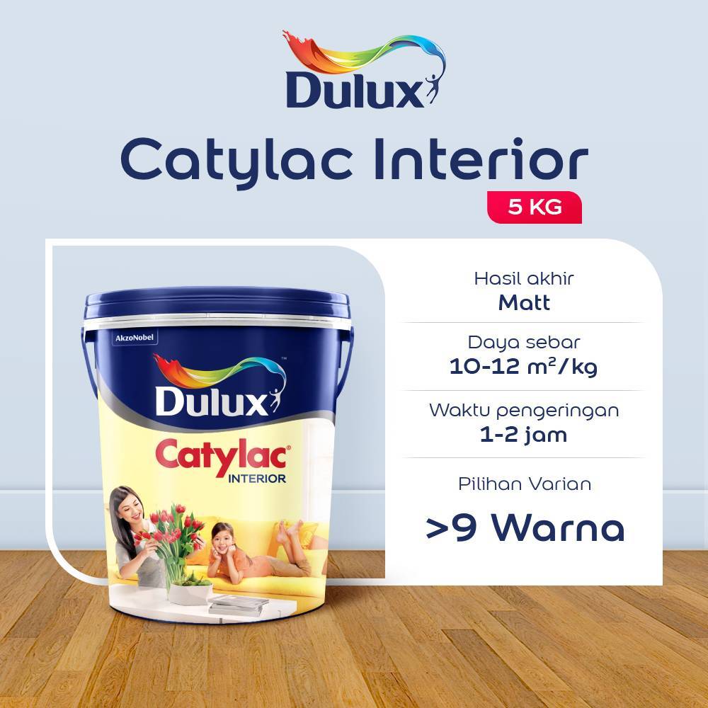 CAT TEMBOK 5KG DULUX CATYLAC INTERIOR 5KG - CAT 70+ WARNA BIRU DULUX ORIGINAL