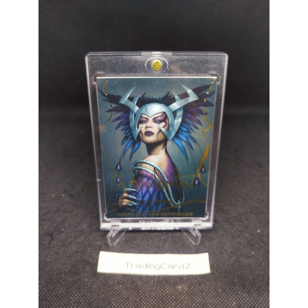 (Kartu Tebal -/+100pt) Trading Card 2022 Skybox Marvel Masterpieces Gold Signature Series Deatbird #